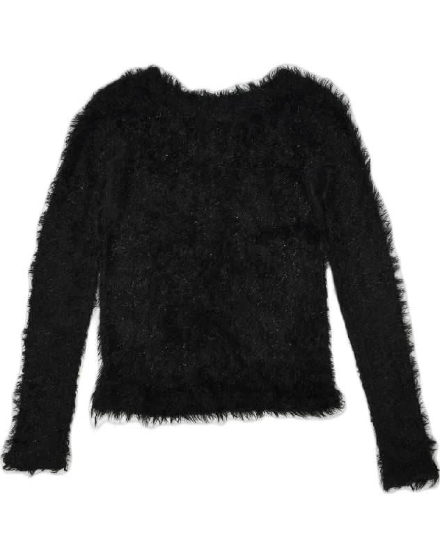 VINTAGE Womens Fleece Jumper UK 12 Medium Black Cotton Iron Safe Non-Iron Wrinkle Free VINTAGE Womens Fleece Jumper UK 12 Medium Black Cotton Iron Safe Non-Iron Wrinkle Free