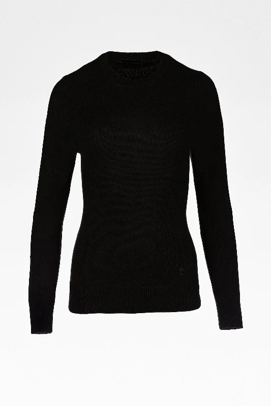 Millie Ladies Cashmere Crew Neck Jumper in Black Jersey Fabric Tulle Fabric Batik Fabric Millie Ladies Cashmere Crew Neck Jumper in Black Jersey Fabric Tulle Fabric Batik Fabric