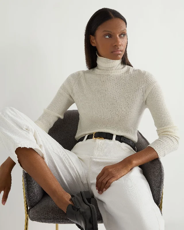 Women's Superfine Cashmere Ribbed Roll Neck Jumper New Ivory White Iron Safe Non-Iron Wrinkle Free Women's Superfine Cashmere Ribbed Roll Neck Jumper New Ivory White Iron Safe Non-Iron Wrinkle Free