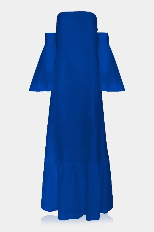 Designer Navy Blue Beautiful Maxi Dresses Elegant Velvet Maxi Dress