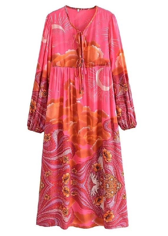 GALAXY Maxi Dress - Pink Comfortable Cotton Maxi Dress