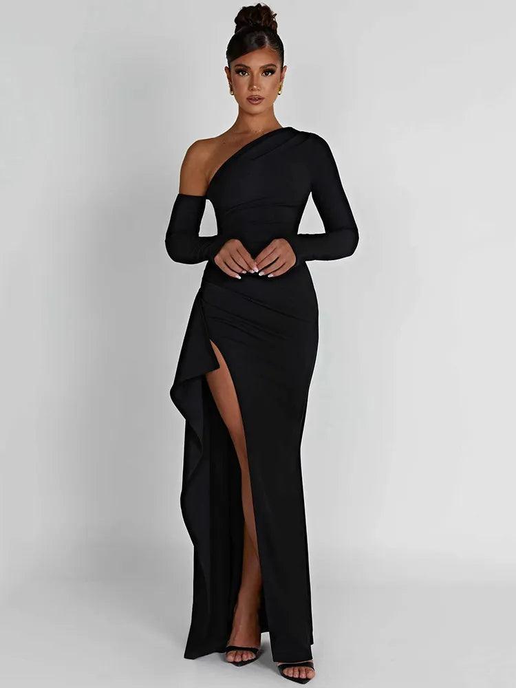 Mozision Maxi Dress: Seductive Night Outfit for Club Goddesses Fashionable High-Waist Maxi Dress