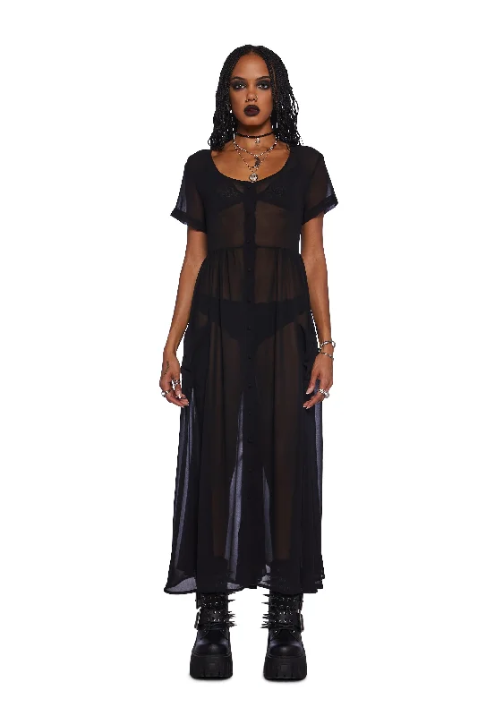 Supernatural Rituals Sheer Maxi Dress Cozy Knitted Maxi Dress