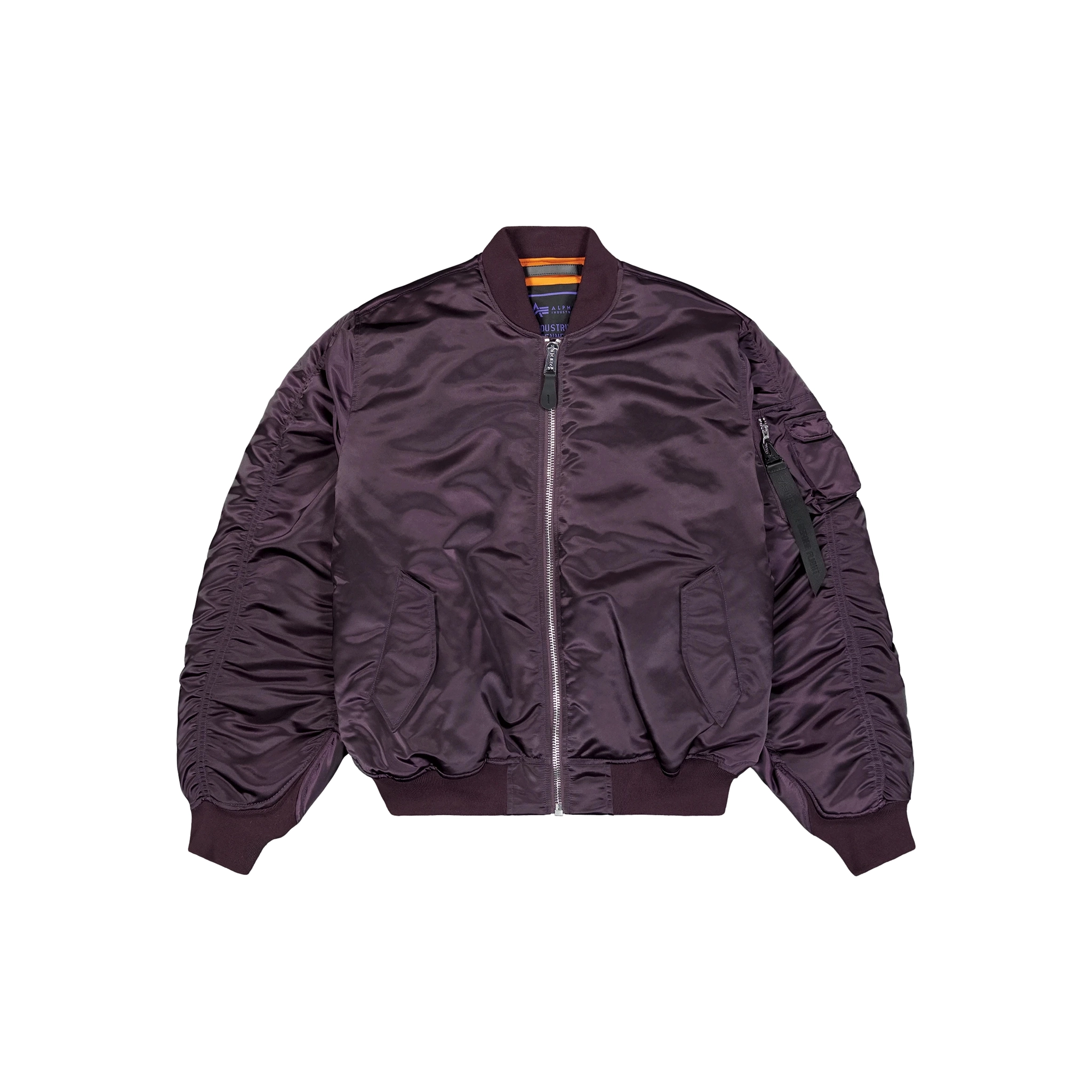 Alpha Industries UV MA-1 Bomber Jacket - Plum Snapped Jacket Toggled Jacket Drawstring Jacket