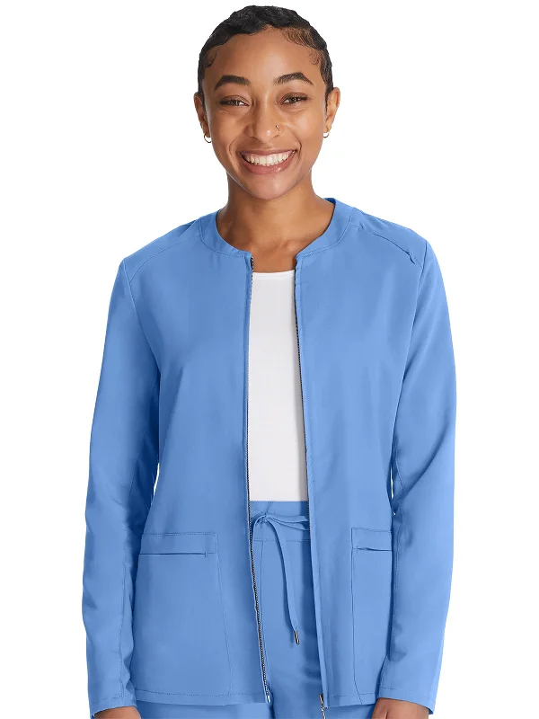 Atmos - Women's 2 Pocket Zip Front Scrub Jacket Wool Jacket Cashmere Jacket Tweed Jacket Atmos - Women's 2 Pocket Zip Front Scrub Jacket Wool Jacket Cashmere Jacket Tweed Jacket