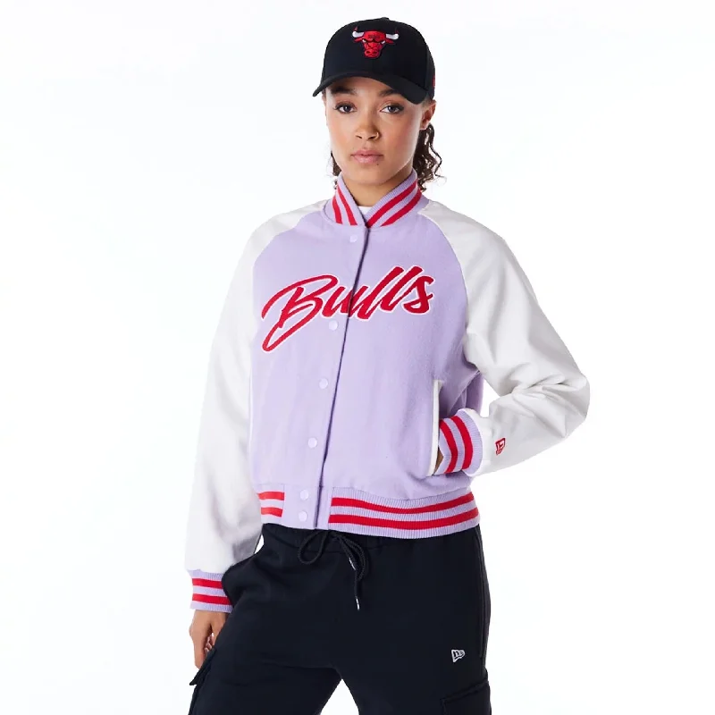 Chicago Bulls Womens NBA Pastel Purple Varsity Jacket Mesh Jacket Canvas Jacket Denim Jacket Chicago Bulls Womens NBA Pastel Purple Varsity Jacket Mesh Jacket Canvas Jacket Denim Jacket