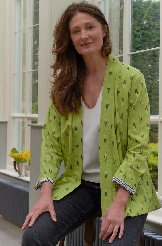 'Faith' Cotton Jacket | Lime Green Collared Jacket Crew Neck Jacket Turtle Neck Jacket 'Faith' Cotton Jacket | Lime Green Collared Jacket Crew Neck Jacket Turtle Neck Jacket