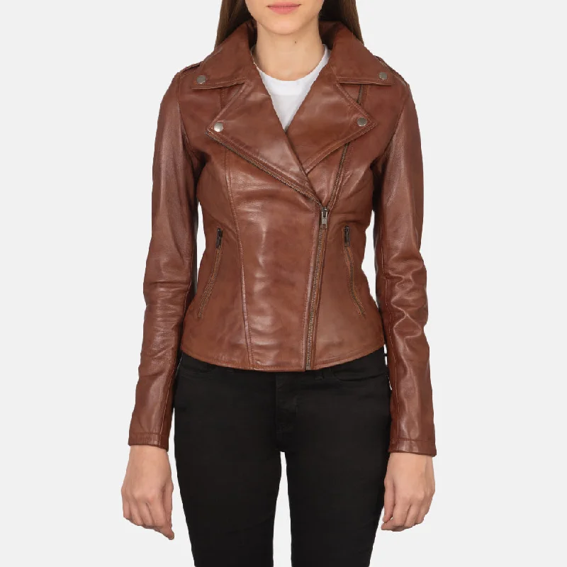 Flashback Brown Leather Biker Jacket Cotton Jacket Linen Jacket Terry Jacket