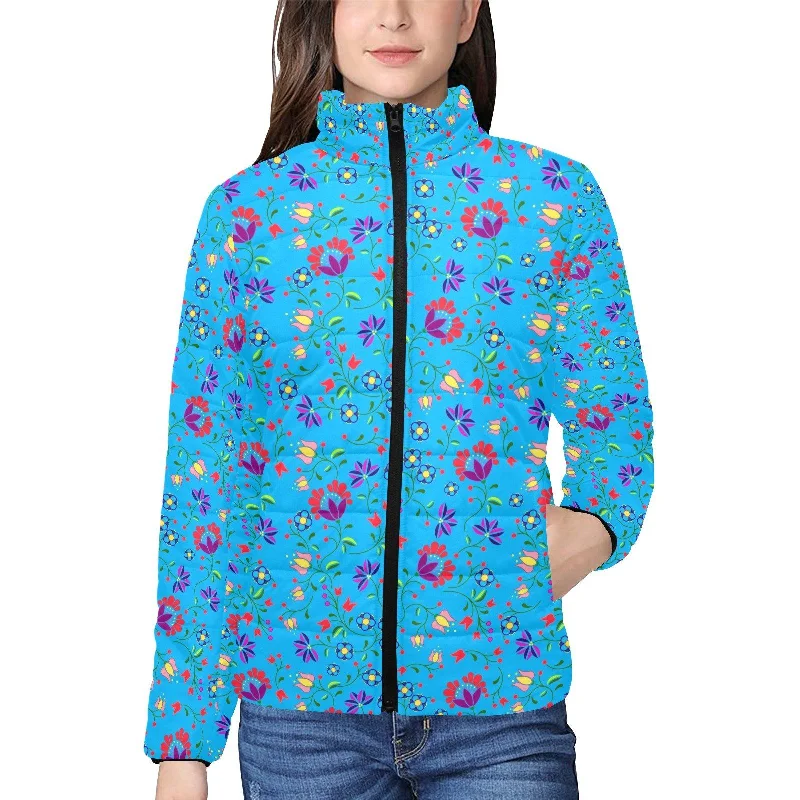 Fleur Indigine Ciel Women's Stand Collar Padded Jacket Rayon Fabric Velvet Fabric Corduroy Fabric Fleur Indigine Ciel Women's Stand Collar Padded Jacket Rayon Fabric Velvet Fabric Corduroy Fabric