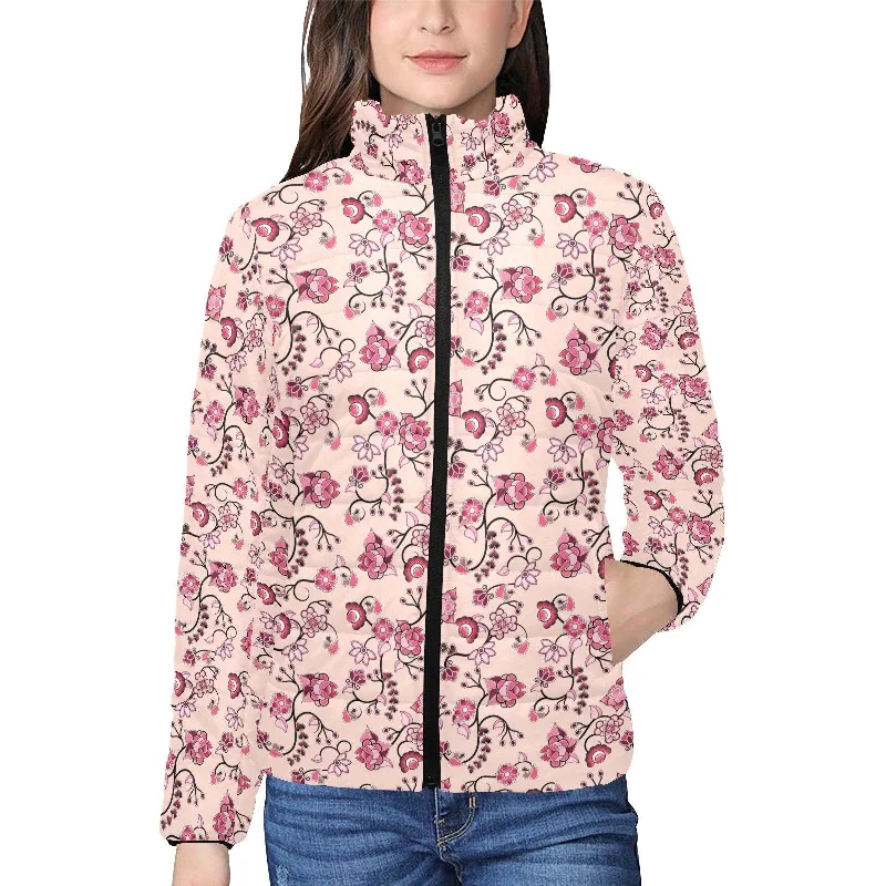 Floral Amour Women's Stand Collar Padded Jacket Cotton Fabric Linen Fabric Terry Fabric Floral Amour Women's Stand Collar Padded Jacket Cotton Fabric Linen Fabric Terry Fabric