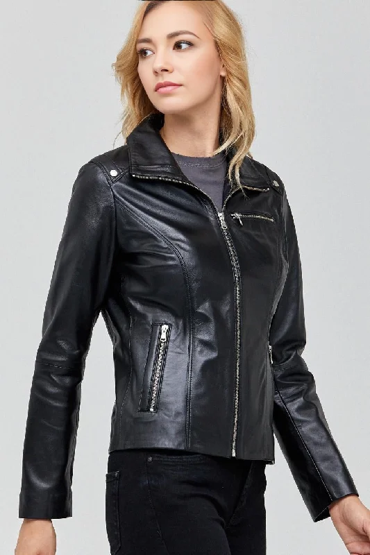 Jane Motor Bike Black Leather Jacket For Women Faux Fur Jacket Real Fur Jacket Shearling Jacket Jane Motor Bike Black Leather Jacket For Women Faux Fur Jacket Real Fur Jacket Shearling Jacket