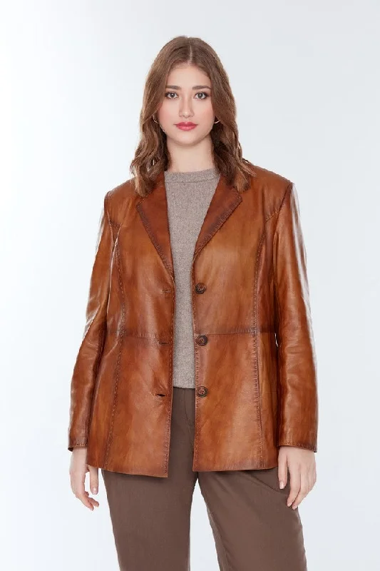 Kartherine Waxed Brown Leather Jacket for Women Faux Fur Fabric Real Fur Fabric Shearling Fabric Kartherine Waxed Brown Leather Jacket for Women Faux Fur Fabric Real Fur Fabric Shearling Fabric