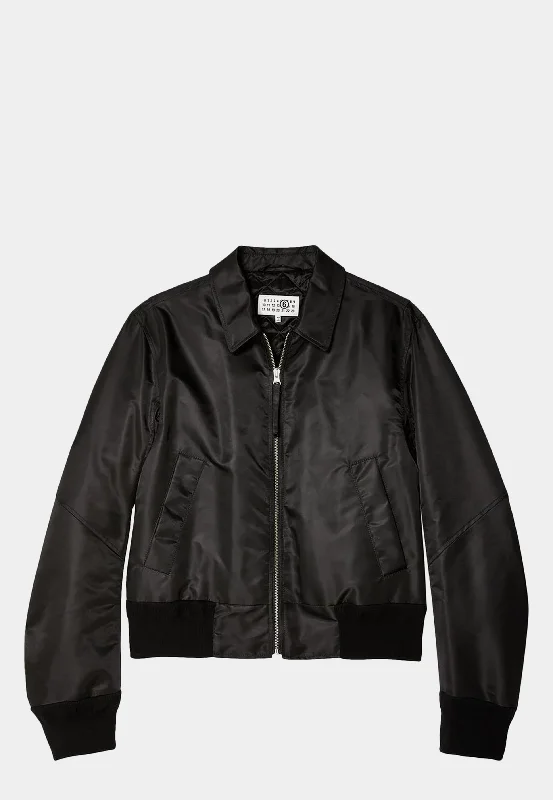 Maison Margiela Sports Zip Up Jacket Black Appliqued Jacket Beaded Jacket Sequined Jacket