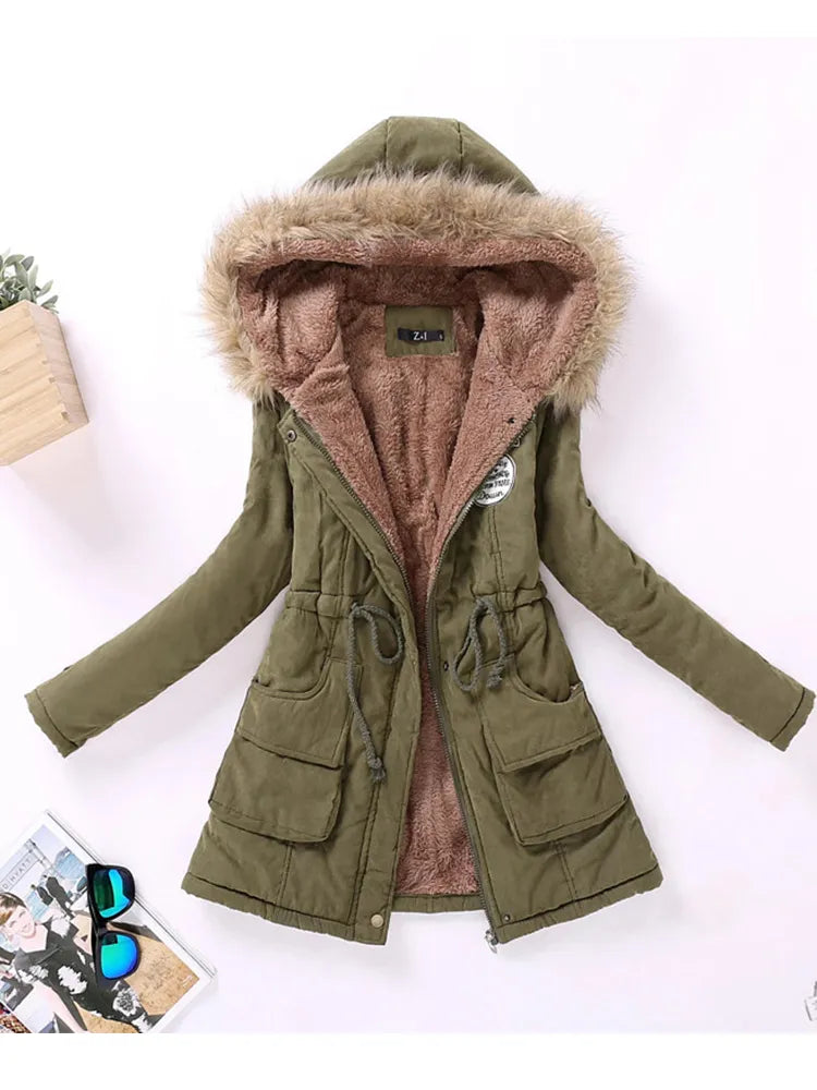 new winter military coats women cotton wadded hooded jacket medium-long casual parka thickness XXXL Hooded Jacket Caped Jacket Shawl Collar Jacket new winter military coats women cotton wadded hooded jacket medium-long casual parka thickness XXXL Hooded Jacket Caped Jacket Shawl Collar Jacket
