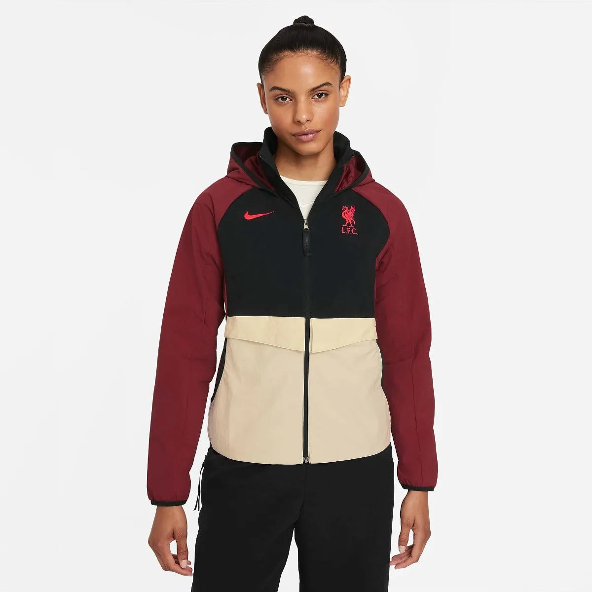 Nike 2021-22 Liverpool Women AWF Lite Jacket - Red-Fossil-Black Bomber Jacket Anorak Windbreaker Nike 2021-22 Liverpool Women AWF Lite Jacket - Red-Fossil-Black Bomber Jacket Anorak Windbreaker