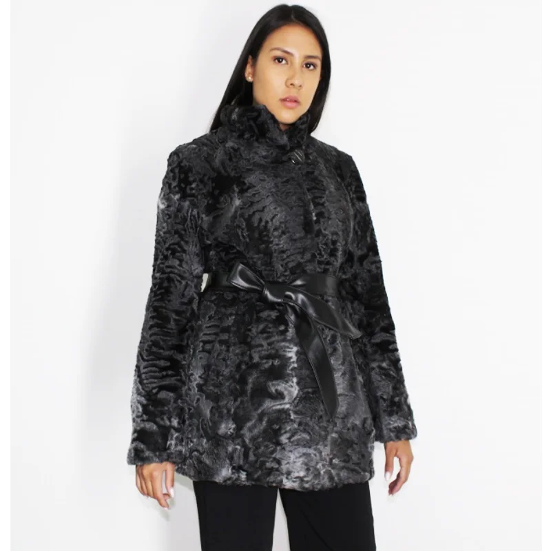 OMIKRON Astrakhan grey anthracite jacket Faux Fur Fabric Real Fur Fabric Shearling Fabric OMIKRON Astrakhan grey anthracite jacket Faux Fur Fabric Real Fur Fabric Shearling Fabric