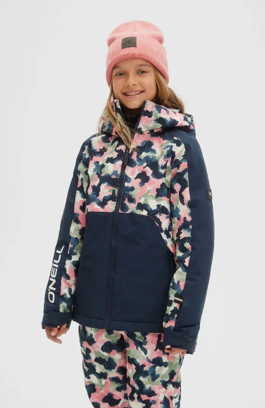 ONeill Adelite Girls Jacket Blue Print / Pink Quilted Jacket Puffer Jacket Insulated Jacket ONeill Adelite Girls Jacket Blue Print / Pink Quilted Jacket Puffer Jacket Insulated Jacket