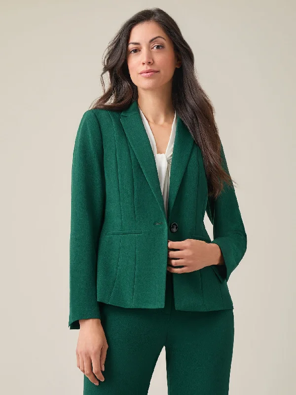 Petite Holly Jacket, Iconic Stretch Crepe Stand-Up Collar Roll-Neck Collar Turtle Neck