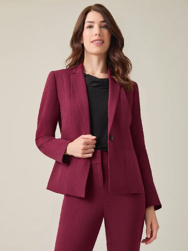 Plus Holly Jacket, Iconic Stretch Crepe Zip Front Button Front Snap Front