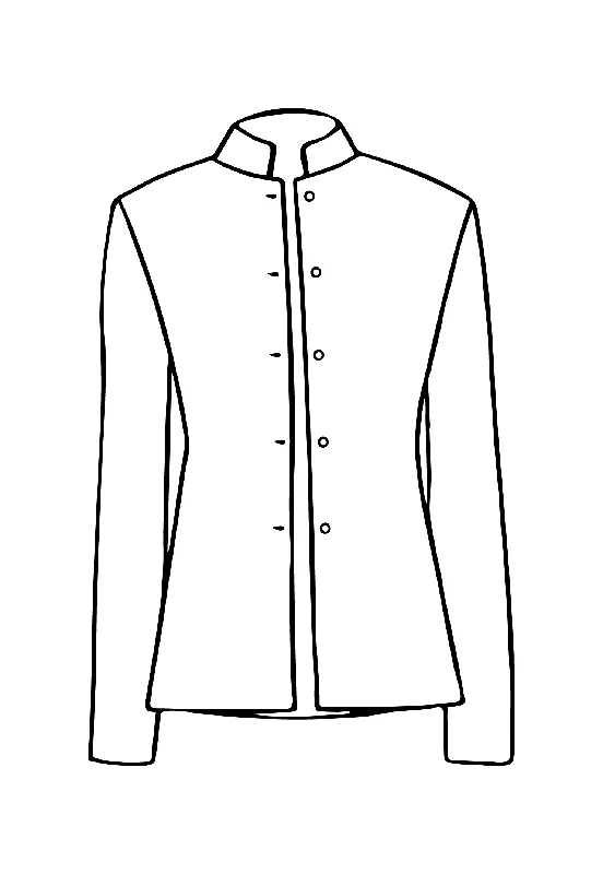 Short Nehru Jacket in Electric Navy Welt Pockets Slit Pockets Flap Pockets