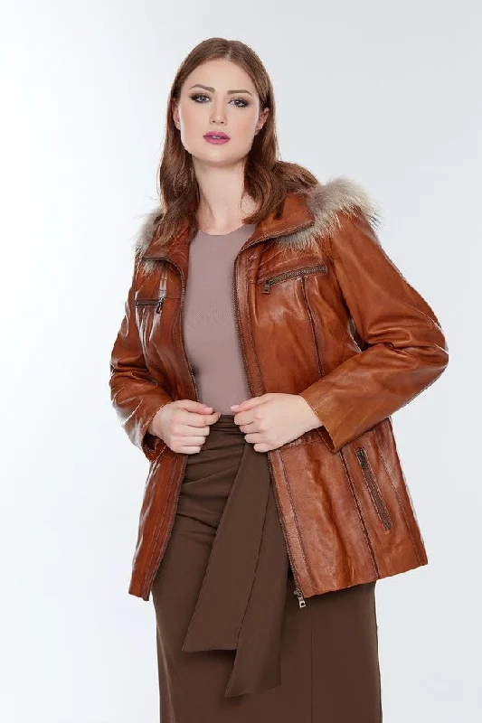 Women Brown Leather Jacket One-Shoulder Jacket Off-the-Shoulder Jacket Asymmetrical Jacket Women Brown Leather Jacket One-Shoulder Jacket Off-the-Shoulder Jacket Asymmetrical Jacket