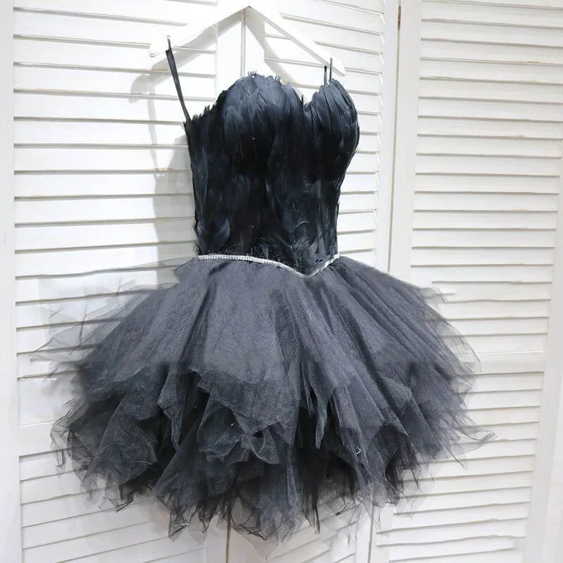 Feather Mesh Tutu Tube Mini Dress Comfortable Smocked Mini Dress