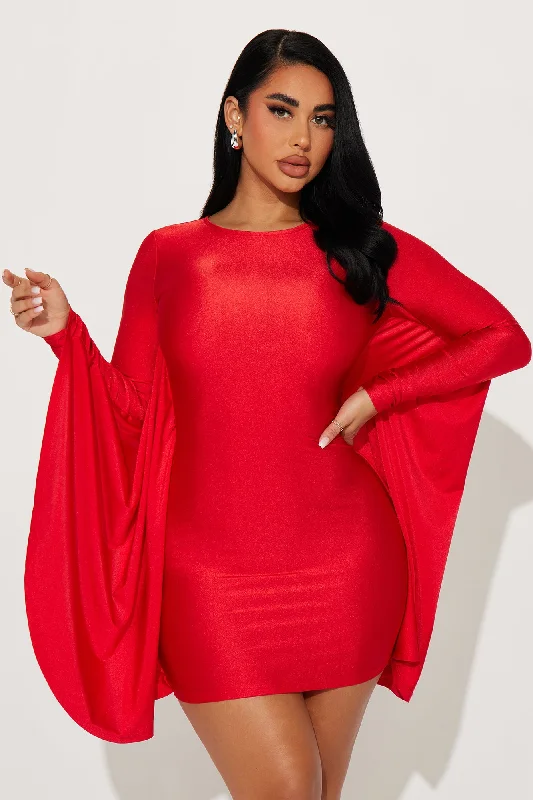 Liliana Mini Dress - Red Comfortable Wrap Mini Dress