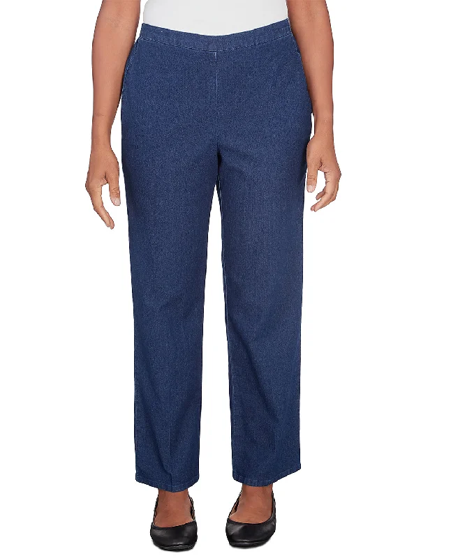 Alfred Dunner Lavender Fields Proportioned Medium Pant Comfy High-Waist Jeans