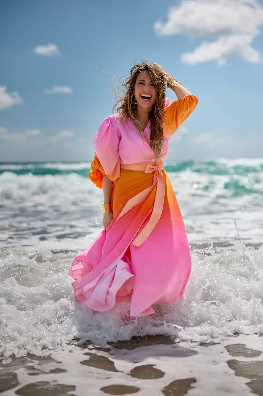 Annabel Dress in Peony Ombre