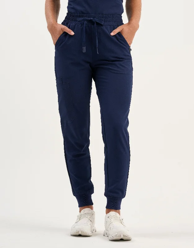 Aspire Jogger Scrub Pants - True Navy Cozy Full-Length Pants