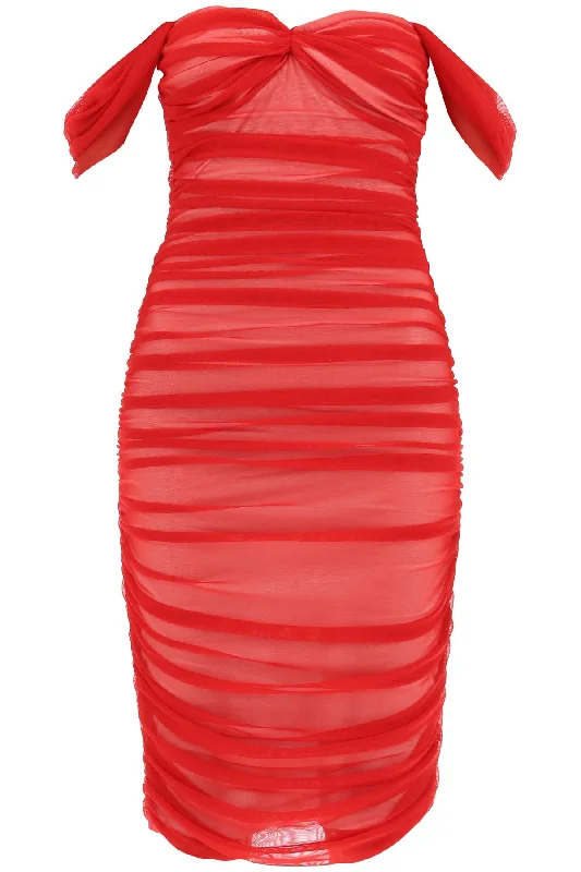 Norma Kamali Women's Walter Draped Mesh Dress