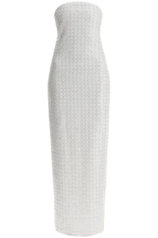 Rotate Women's Long Embroidered Tulle Dress