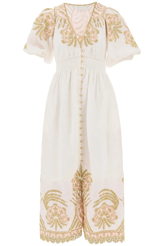 Zimmermann Women's "Waverly Embroidered Linen Dress"