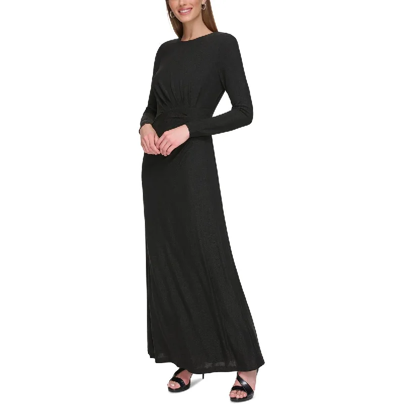 Womens Metallic Long Evening Dress