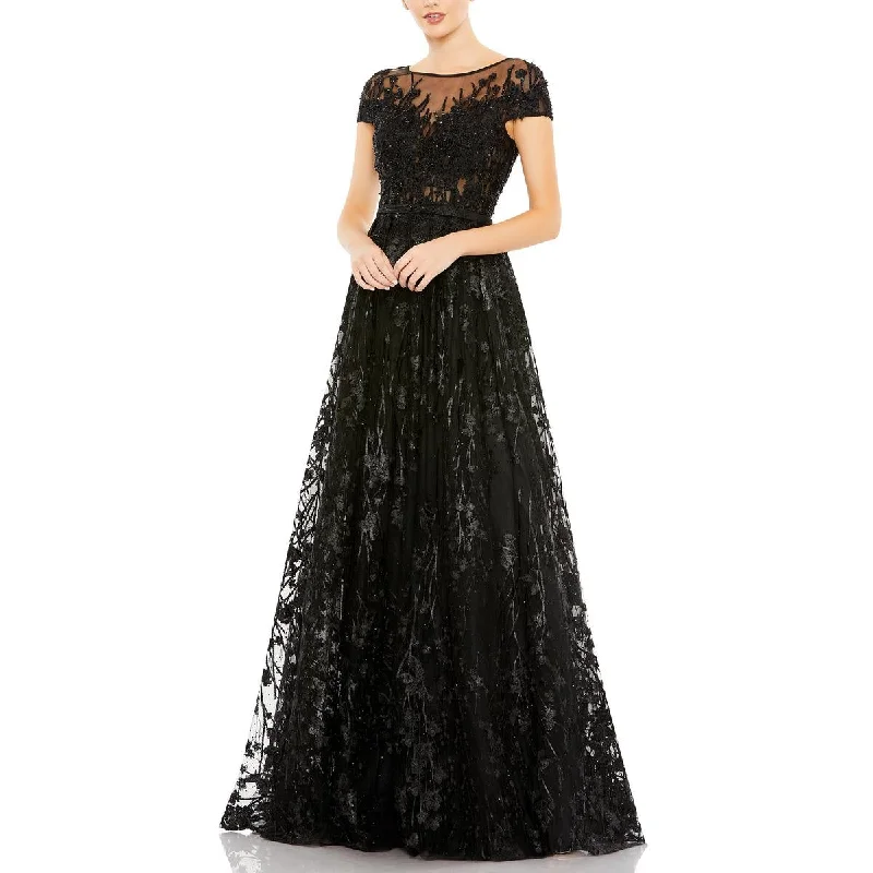 Womens Embellished Formal Evening Dress