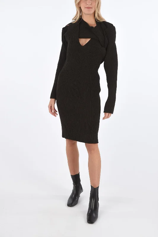 Bottega Veneta Ribbed Unstructured Dress Xs Standard size