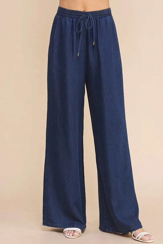 Chambray Soft Denim Pant Formal Stretch Pants