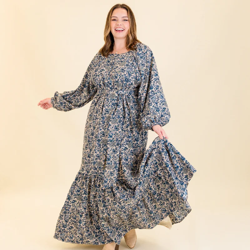 Empowered Flower Dress, Blue