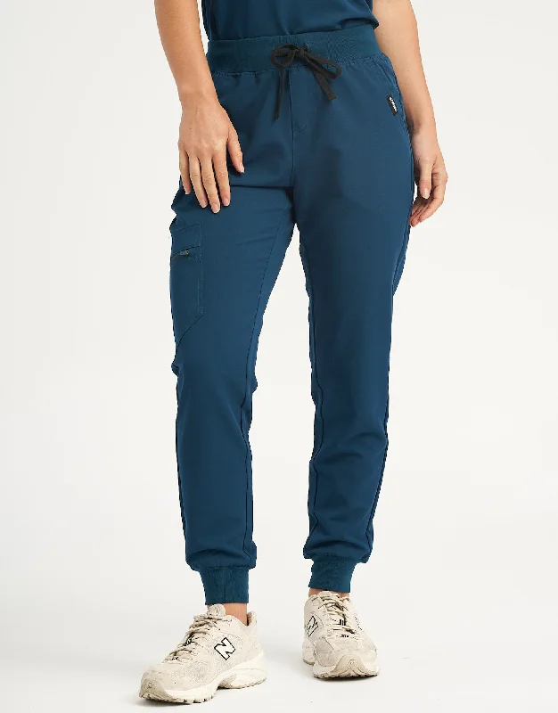 Essential Jogger Scrub Pants - Gibraltar Blue Relaxed Casual Leggings