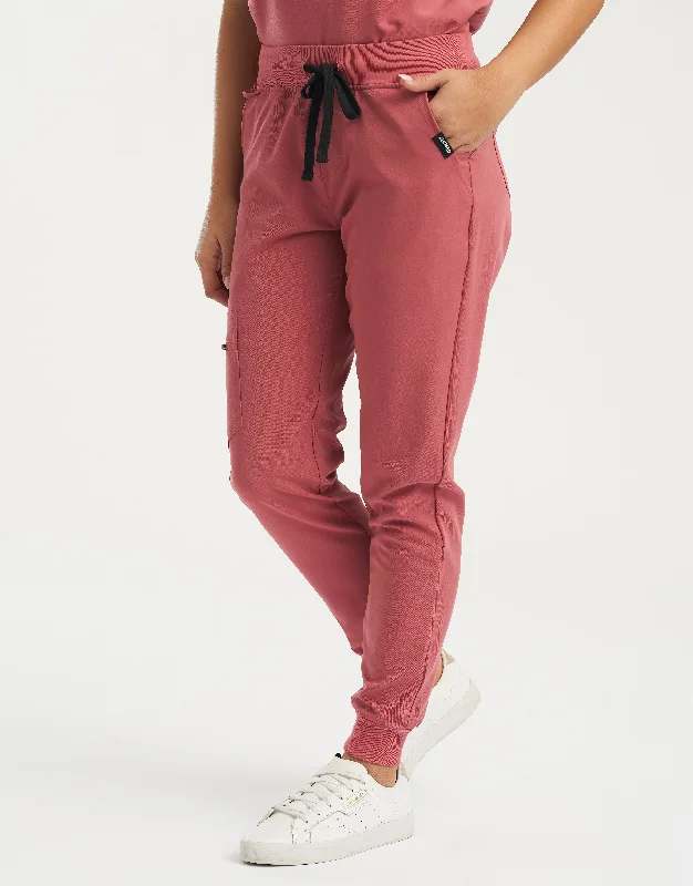 Essential Jogger Scrub Pants - Mauvewood Cozy Fitted Pants