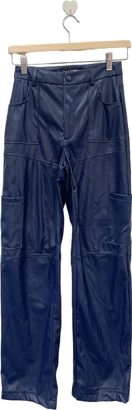 Fashion Nova Navy Faux Leather Cargo Pants XS Classic Stretch Pants