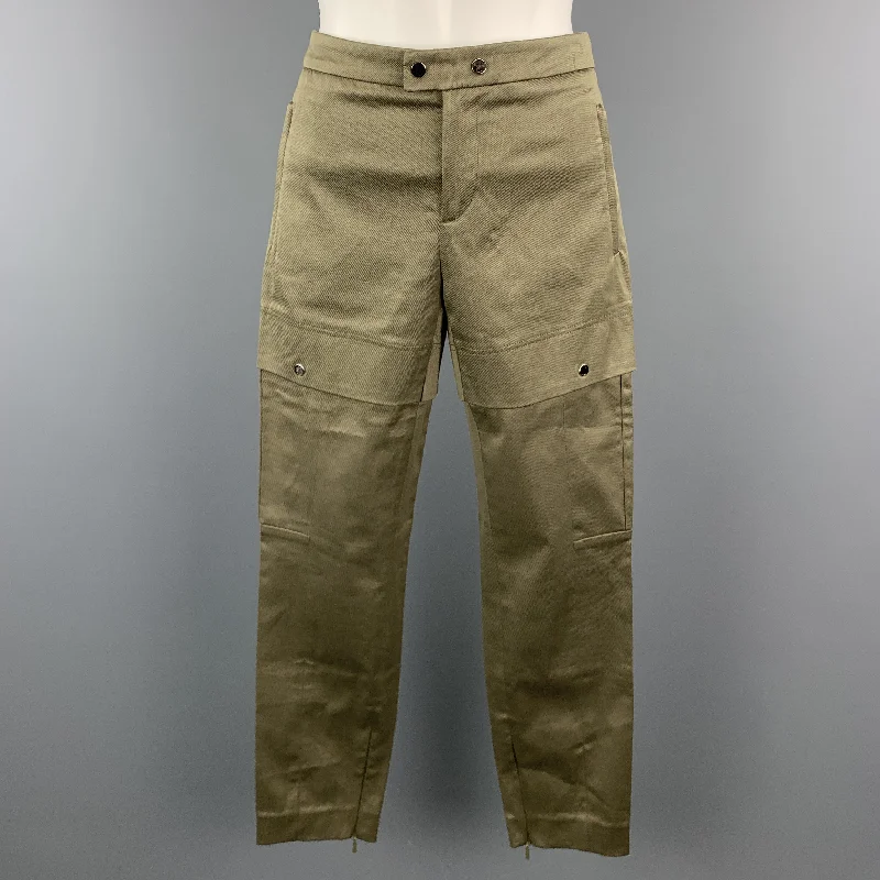 GUCCI Size 2 Olive Cotton / Elastane Snaps Cargo Cuff Zipper Casual Pants Casual Wide Pants GUCCI Size 2 Olive Cotton / Elastane Snaps Cargo Cuff Zipper Casual Pants Casual Wide Pants