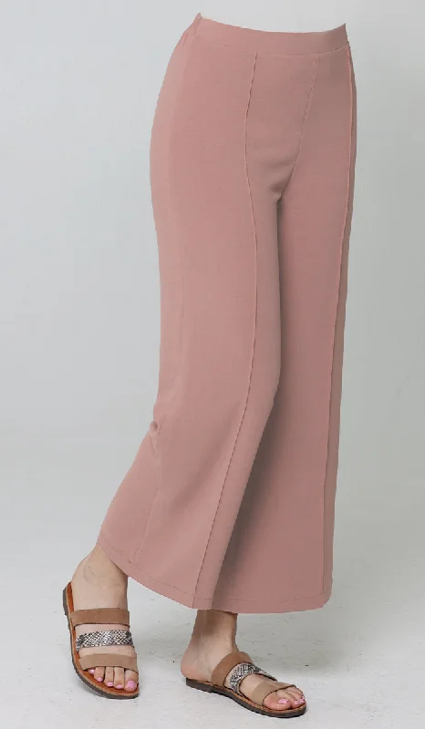 Marvi Loose Stretch Wide Leg Pants - Dusty Rose Stylish Slim Trousers
