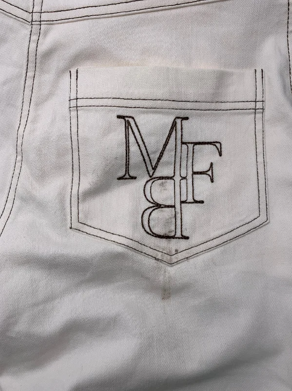 MYBESTFRIENDS White Charlotte Pants UK XS Comfy Zip-Up Pants