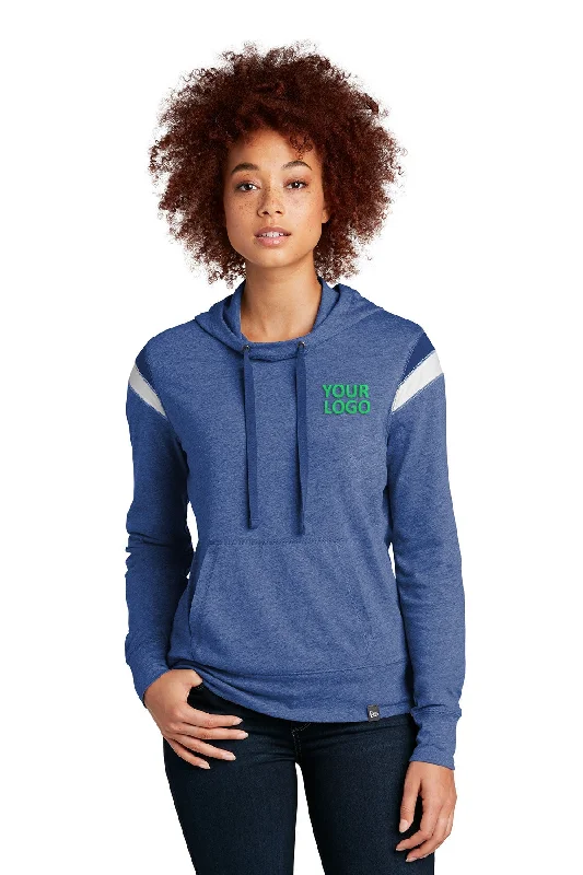 New Era Ladies Heritage Custom Hoodies, Royal Heather Hoodie with Bell Sleeves Flared Feminine New Era Ladies Heritage Custom Hoodies, Royal Heather Hoodie with Bell Sleeves Flared Feminine