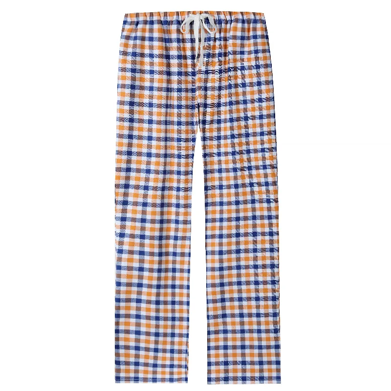 Checks Blue White Orange