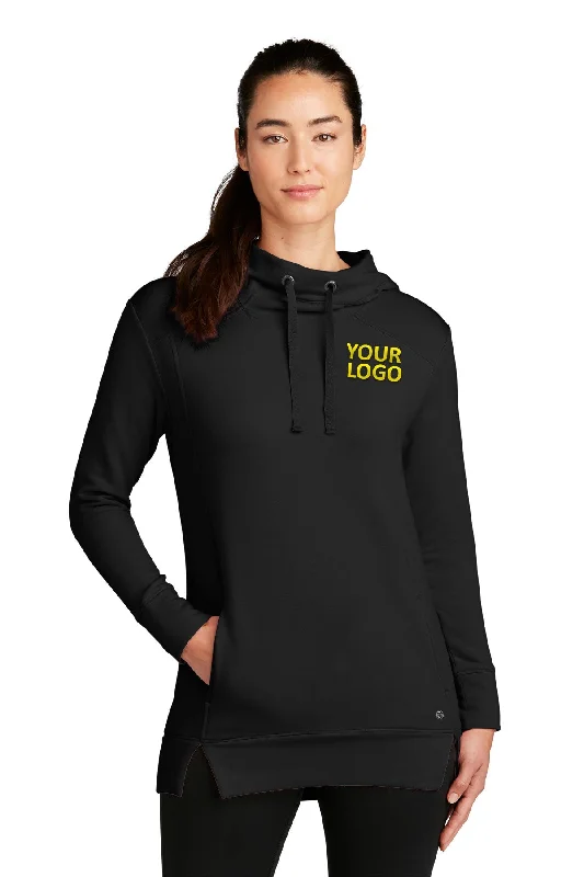 OGIO Ladies Luuma Custom Fleece Hoodies, Blacktop Hoodie with Hem Contrast Bold Stylish OGIO Ladies Luuma Custom Fleece Hoodies, Blacktop Hoodie with Hem Contrast Bold Stylish