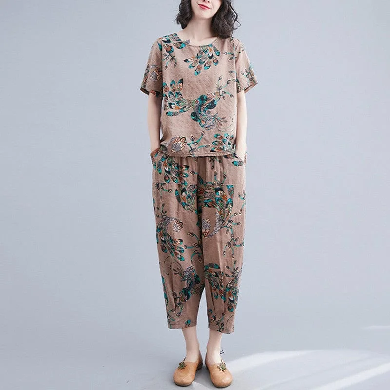 Tribal Nature 2 Piece Set Tops + Pants | OOTD Fashionable Sporty Pants