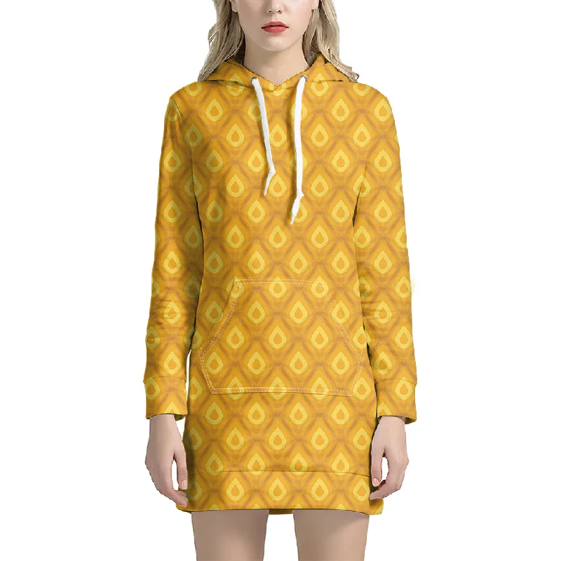 Pineapple Print Pullover Hoodie Dress