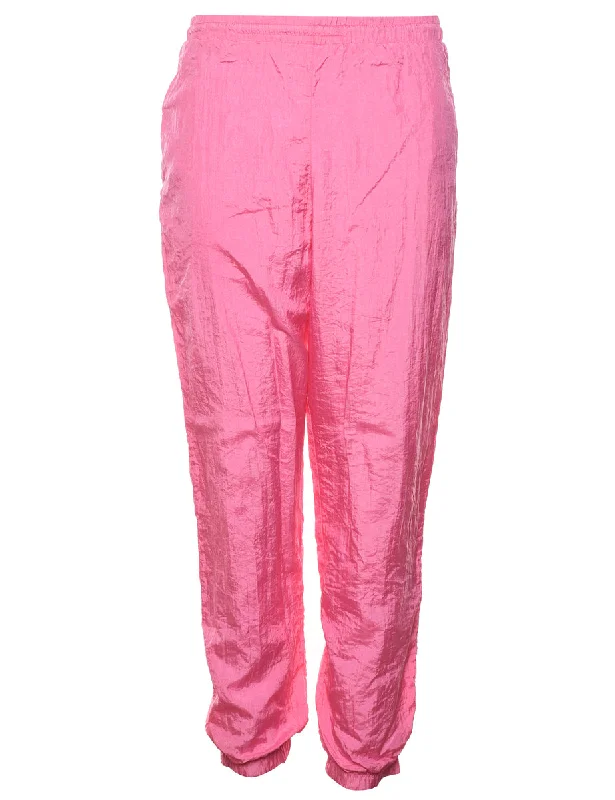 Pink 1980s Track Pants - W28 L30 Trendy Tapered Pants